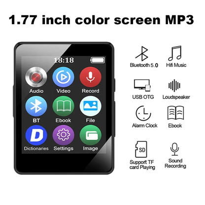 128G MP3 Player Bluetooth 5.4 HiFi MP3 Music Player Built-in Speaker 2.4inch Touch Screen MP4 Player with E-book/Video Recording
