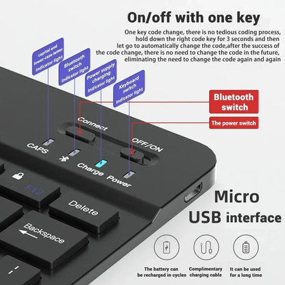 Mini Keyboard Wireless Bluetooth Keyboard 7 Color Backlit Rechargeable Keyboard Silent Keyboard For PC Android Windows iPad