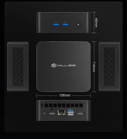MLLSE M2 Plus Mini PC Intel Celeron 5205U Processor 8GB RAM 256GB ROM WiFi 5 BT4.2 Windows 11 Pro Desktop Computer