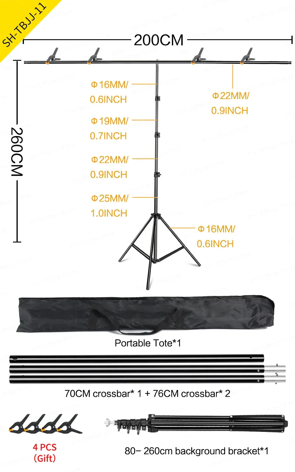 T-shaped Photography Background Stand Adjustable Support System For Photo Studio Green Screen Chromakey Backdrop Accessories