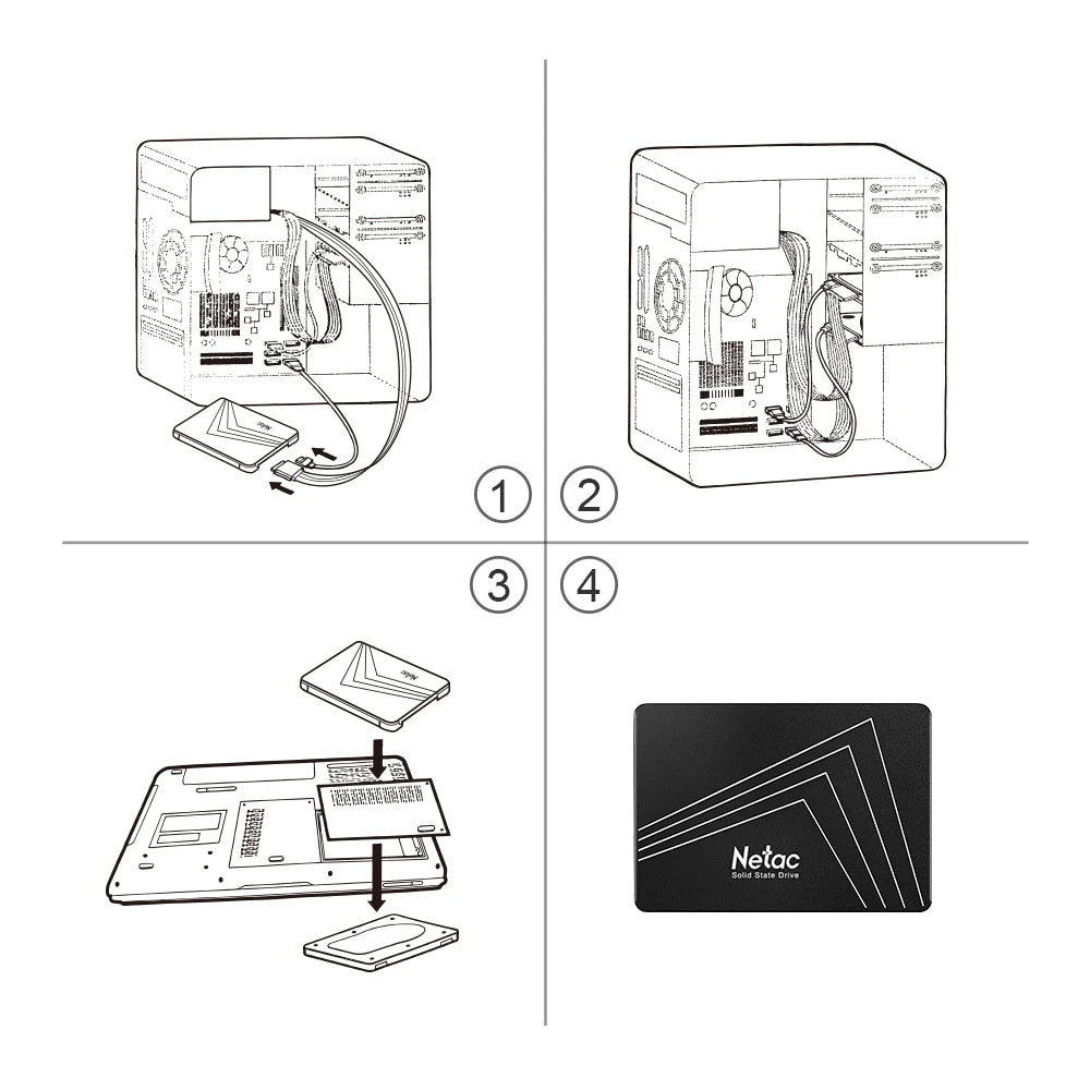 Netac SATA3 SSD 2.5‘‘ 2tb 1tb HD Hard Disk SATA HDD 512gb 256gb 128gb 480gb 960gb Internal Solid State Hard Drive for Laptop PC