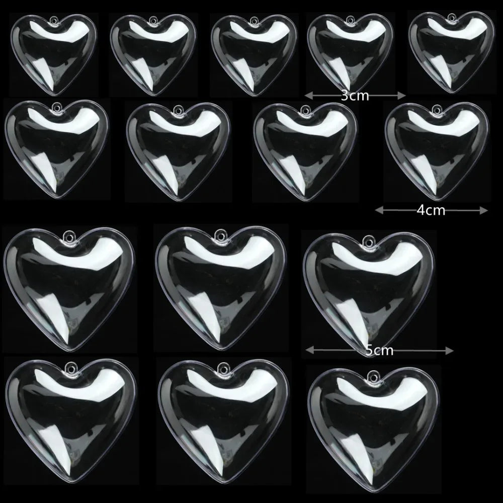 12 Pcs Transparent Love Empty Box for Valentine's Day Wedding Birthday Party Carnival Easter Christmas Gift Filler Decoration