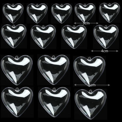 12 Pcs Transparent Love Empty Box for Valentine's Day Wedding Birthday Party Carnival Easter Christmas Gift Filler Decoration