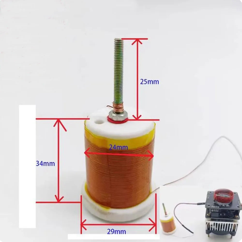 Taidacent DIY High Voltage Plasma Musical Audio Solid State Tesla Coil Tesla Secondary Coil Inductance Coil 200/250/370 Turns