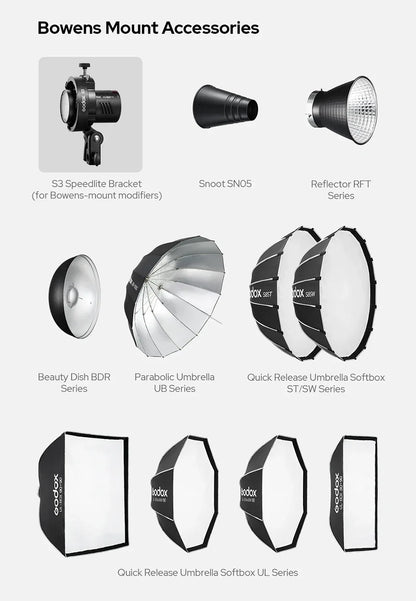 Godox AD II Series Out-door TTL Flash AD100/200/300/400/600PROII For Nikon Canon Sony Fuji Olympus LED Modeling Lamp
