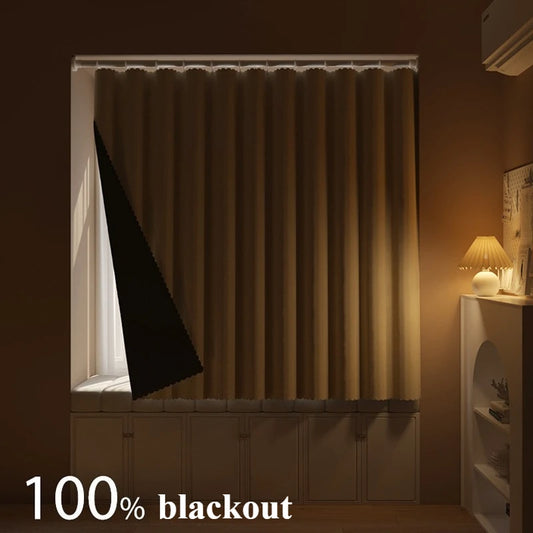 1PC 100% Blackout Curtain solid color High Shading Privacy Coated Insulated Lining Bedroom Living Room Partition Privacy Curtain by PDG ibma
