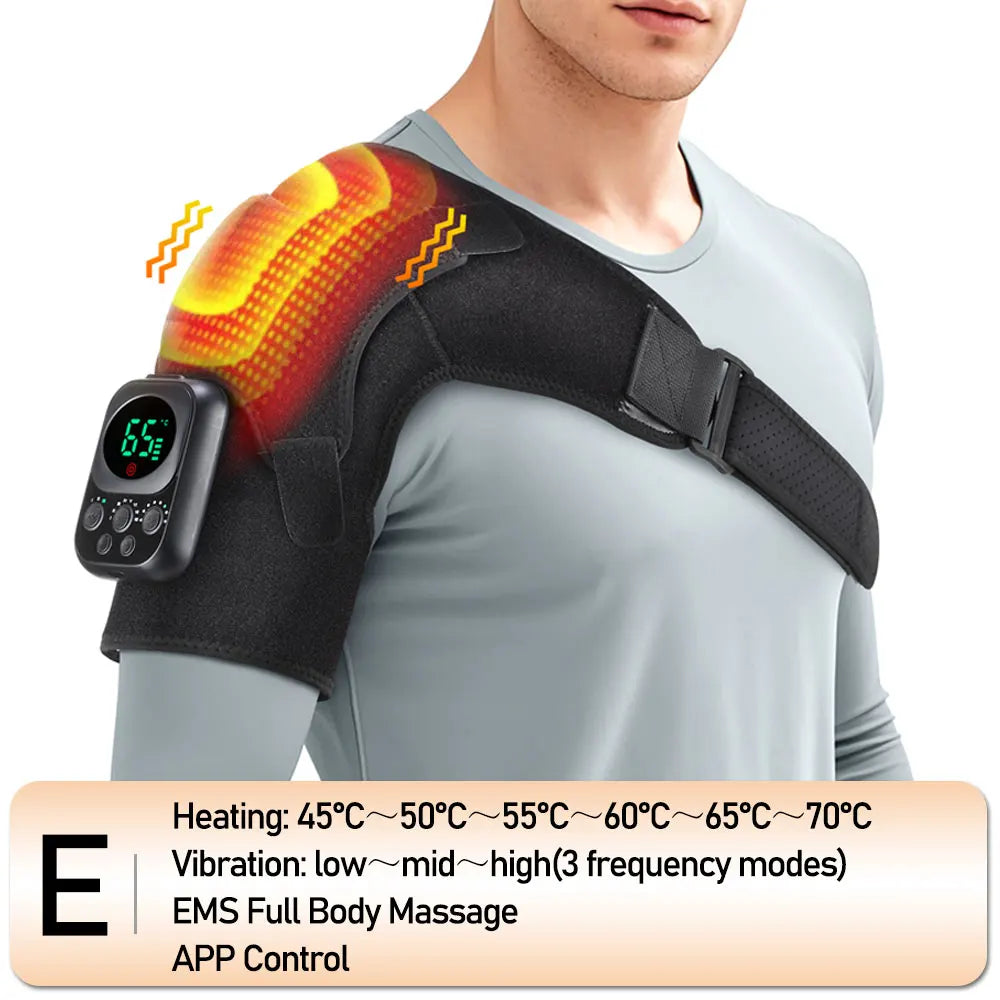 Vibration Shoulder Steamer Belt Heated Shoulder Warmer Massager Electric Smart Massage Machine Temperature Adjust