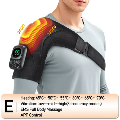 Vibration Shoulder Steamer Belt Heated Shoulder Warmer Massager Electric Smart Massage Machine Temperature Adjust