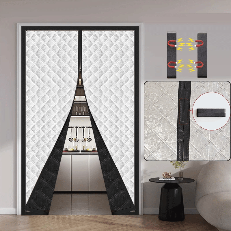 Winter magnetic cotton door curtain, thickened, warm, windproof, partition curtain, soundproof, cold proof, blackout curtain