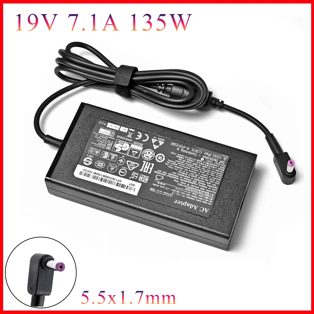 19V 7.1A 135W 5.5*1.7MM Laptop AC Adapter Charger For ACER Aspire V17 Nitro 5 np515-52 pa-1131-16 ADP-135KB VX5 VN7-792G-59CL