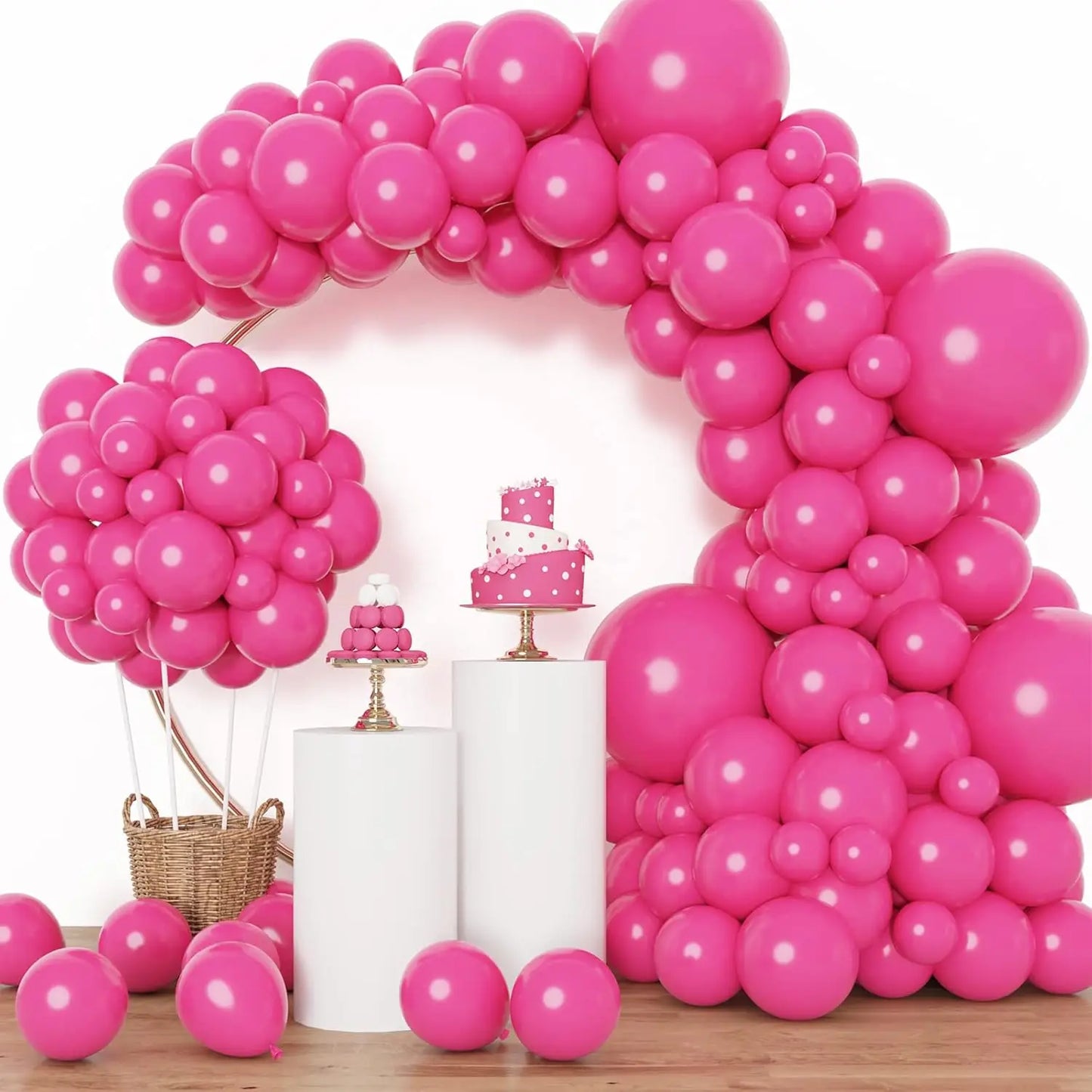 104 Pieces Ruby Red Balloon Red Garland Arch Set with Different Sizes, Suitable for Birthday, Wedding, Valentine's Day