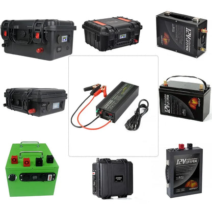 Portable 12V100A Lifepo4 Battery Charger 40A 50A Lithium Battery Charger 60A 85A with Adjustable Voltage and Current Anderson