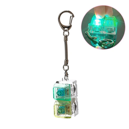 LED 9 Keys Keycap Keychains for Women Men Luminous Stress Relief Finger Pendants Fidget Keyboard Backpack Key Button Keyrings