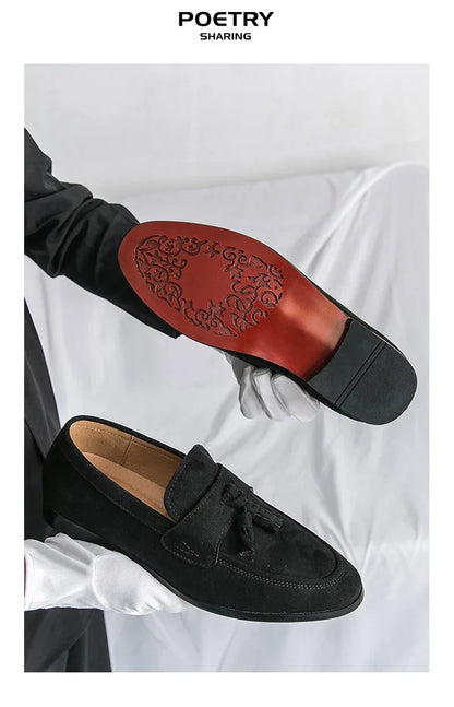 Fashion Casual Business Shoes Men High Quality Office Social Leather Shoes Men Slip On Loafers Man Tassel Men's Dress Shoes