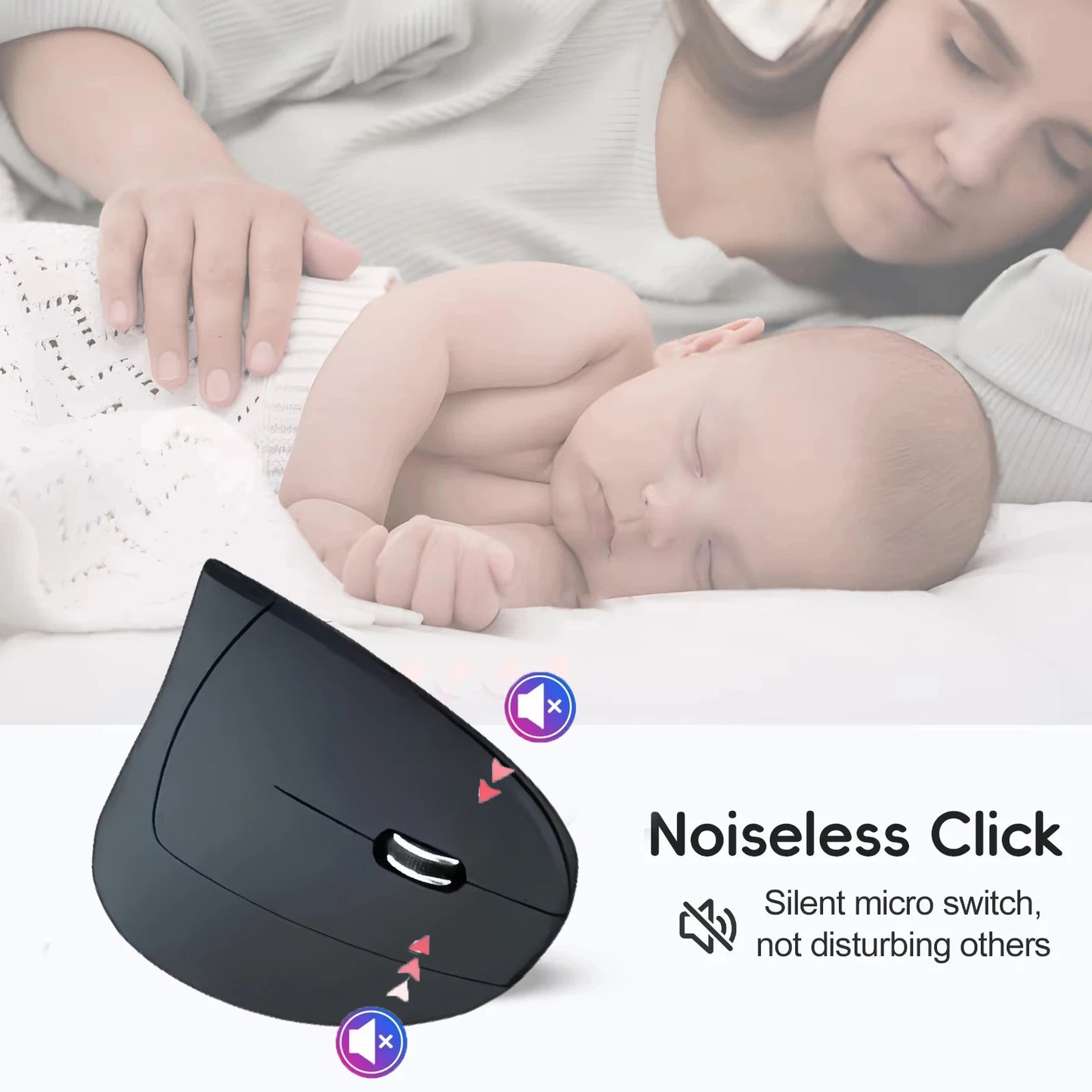 Vertical Mouse Ergonomic Mouse 2.4G Wireless Mouse Silent Mice 6 Buttons Office Mouse 800/1200/1600 DPI for PC Laptop Desktop