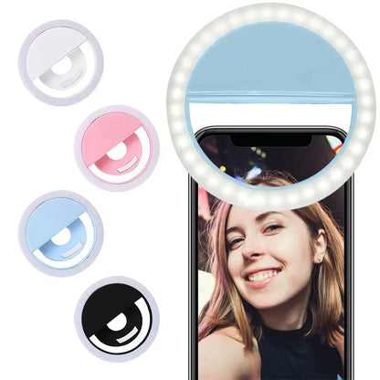 LED Selfie Fill Light USB Charge Led Selfie Ring Light Mobile Phone Live Broadcast Video LED Selfie Ring Lamp For All Smartphone