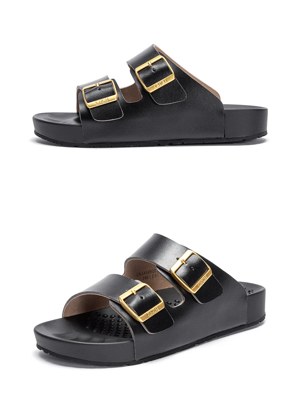 New Summer Beach Soft base massage Slippers Casual Double Buckle Non-slip Clogs Slides Women Men Slip on Flip Flop Shoe