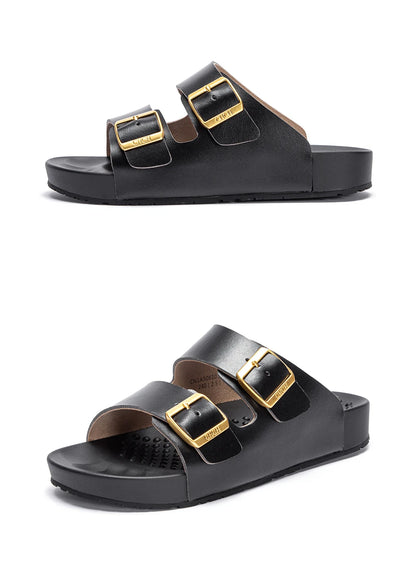 New Summer Beach Soft base massage Slippers Casual Double Buckle Non-slip Clogs Slides Women Men Slip on Flip Flop Shoe