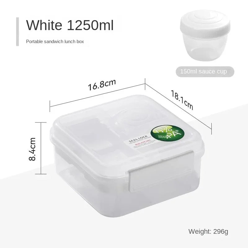 Portable Handle Design Double Layer Lunch Box Compartment Bento Boxes Students Toddler Bento Containers Outdoor Salad Picnic Box