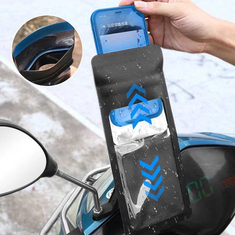 Bike Phone Holder Case Waterproof Bicycle Handlebar Phone Stand Motorcycle Rearview Mirror Cellphone Mount Cycling Accessories