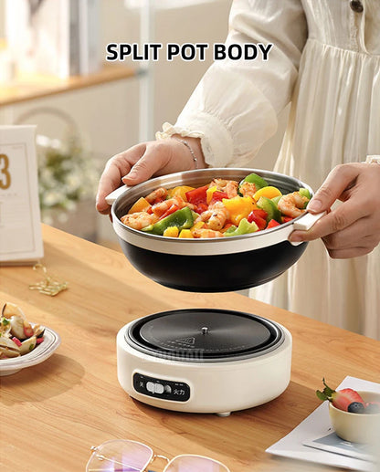 Kitchen Fast Heating Cooker Durable Portable Foldable Multi Cooker Split Stainless Steel Electric Pot