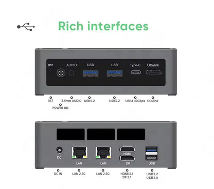Topton 2x2.5G LAN Gaming Mini PC AMD Ryzen AI 9 H 465 HX 370 ES AI 7 ES OCuLink Desktop Computer Windows 11 WiFi6E For Open Claw