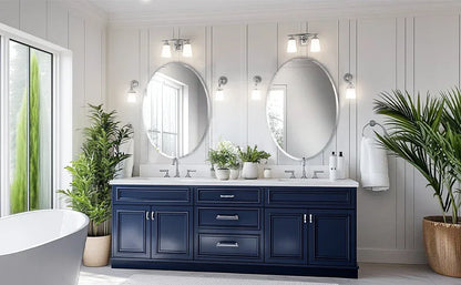 Frameless Oval Wall Mirror High Definition Elliptical Vanity Mirror with Beveled Silver Edge for Bathroom Bedroom Livingroom