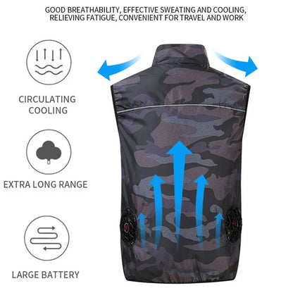 Summer Cool Vest Cooling Fan Vest Men Women Cooling Vest Work Sport Outdoor Camping Fishing Summer Cool Jacket