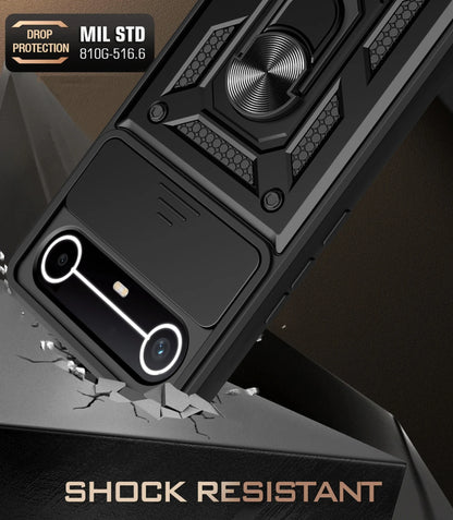 Slide Camera Cover for Tecno Spark Slim 4G Pova Slim 5G Case Ring Kickstand Holder Full Protective Shockproof Phone Capa Funda