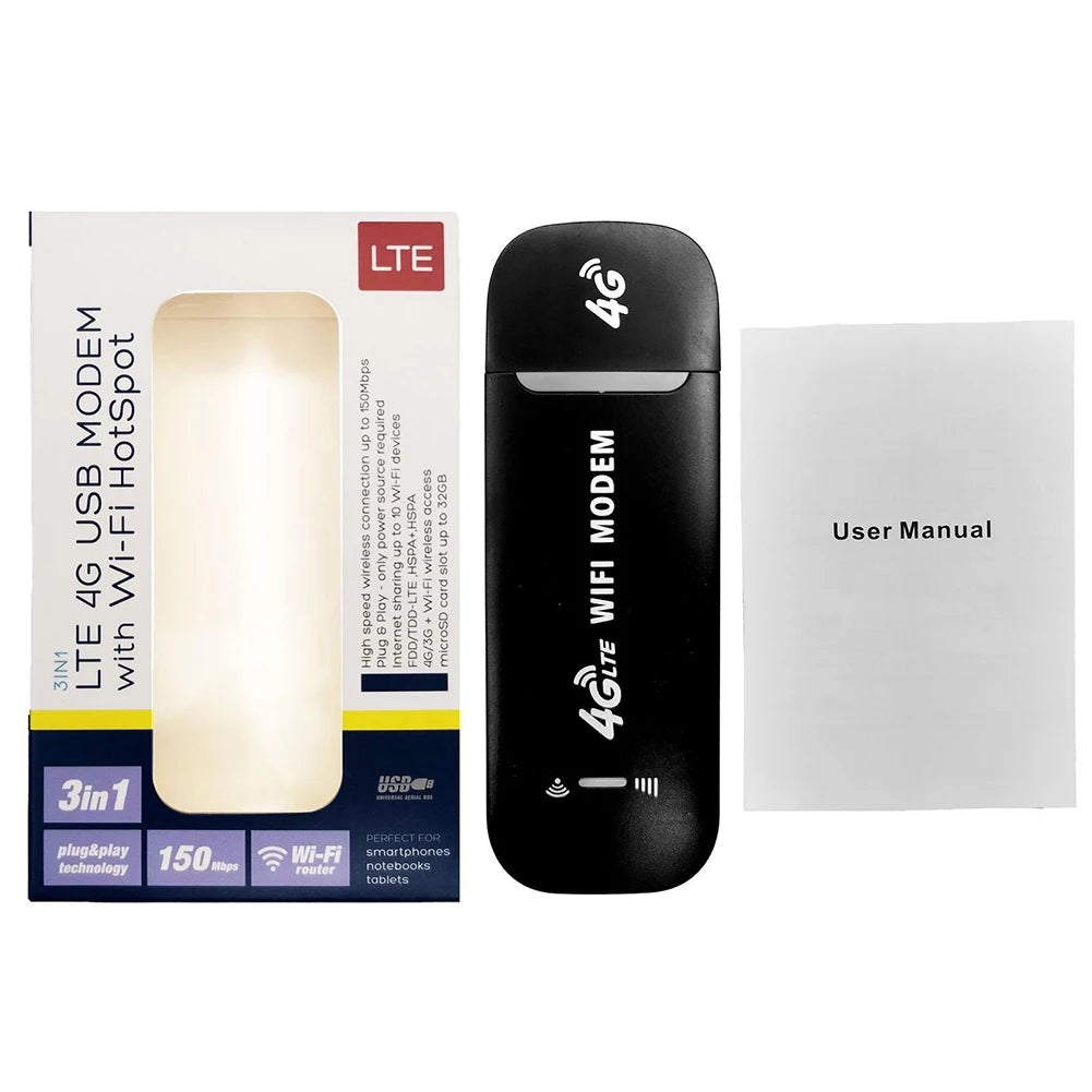 4G LTE Wireless USB Dongle Mobile Broadband 150Mbps Modem Stick Sim Card Router Network Card USB Modem Stick for Home Office
