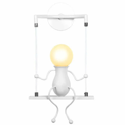 Humanoid Creative Wall Light Modern Simple Little Man Bedside Lamp Sconce Indoor Decor Hanging Lighting for Children Bedroom LED