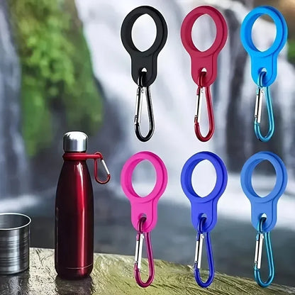 Portable Outdoor Carabiner Silicone Water Bottle Buckle Sports Bottle Buckle Kettle Clip Hook Tool Silicon Cup Holder