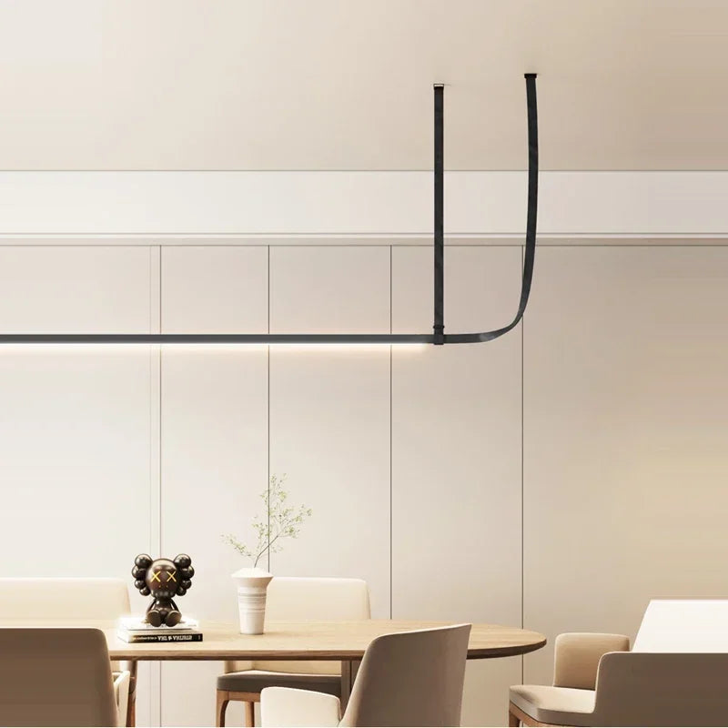 Minimalist LED Leather Pendant Chandelier Dining Table Hanging Lamp Office Pendant Lamp For Hotel Chandeliers Belt Home Decor