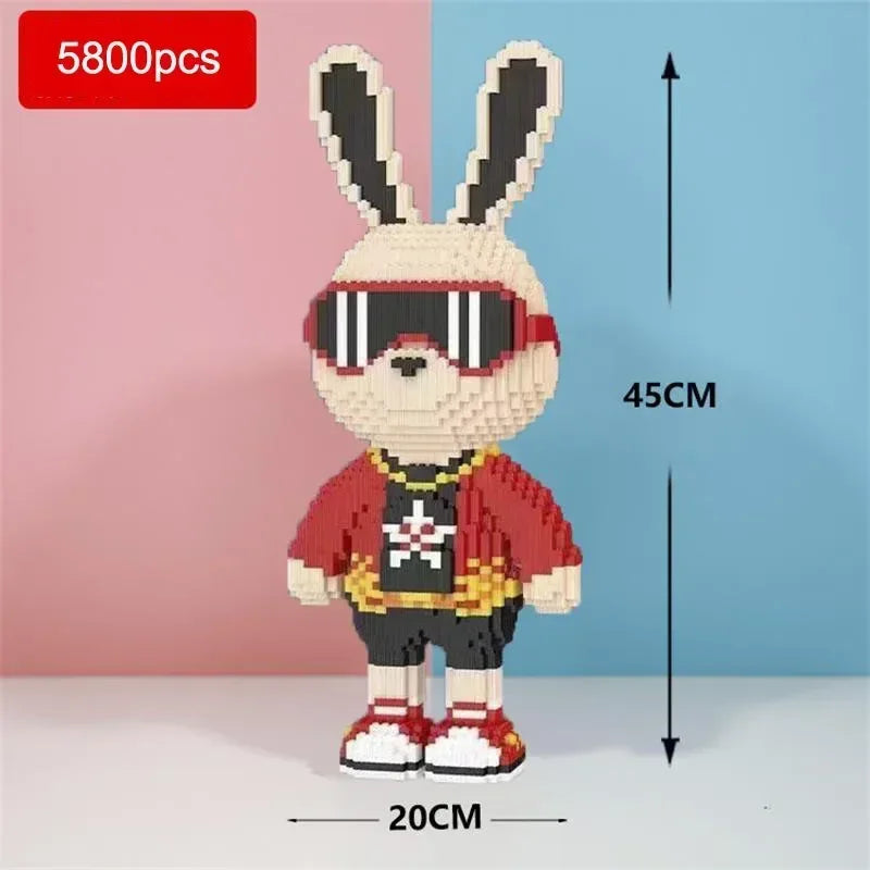 Kids Toy Candy Rabbit Colorful and Cute 3D Mini DIY Model Desktop Decoration Building Block Micro Bricks Christmas Birthday Gift