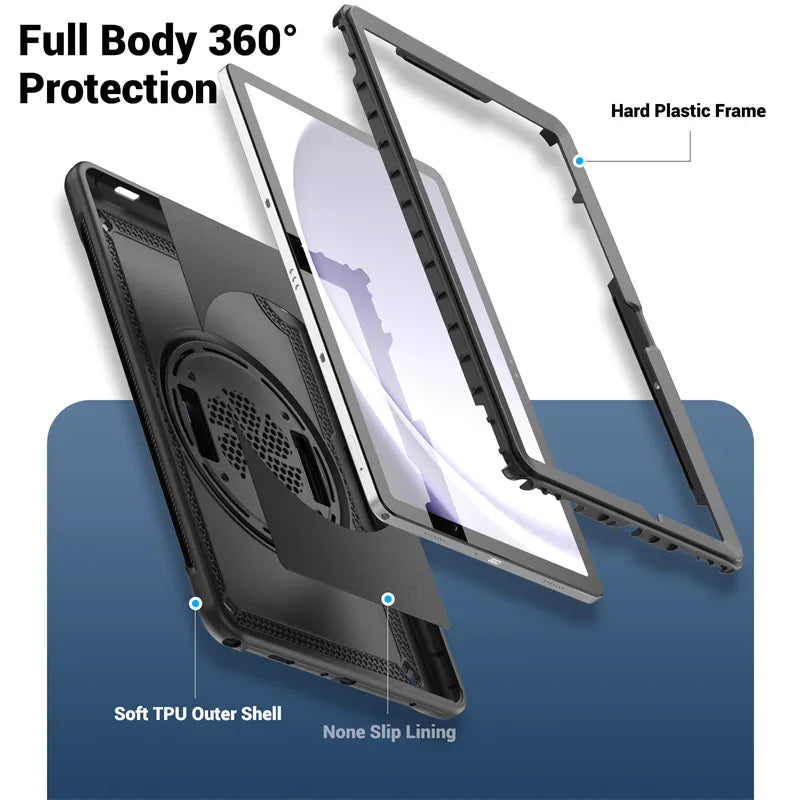 Funda For Samsung Galaxy Tab A11 A9 8.7 Plus 11 inch 2025 2023 X216B Case Shockproof Safe PC Silicon Hybrid Stand Tablet Cover