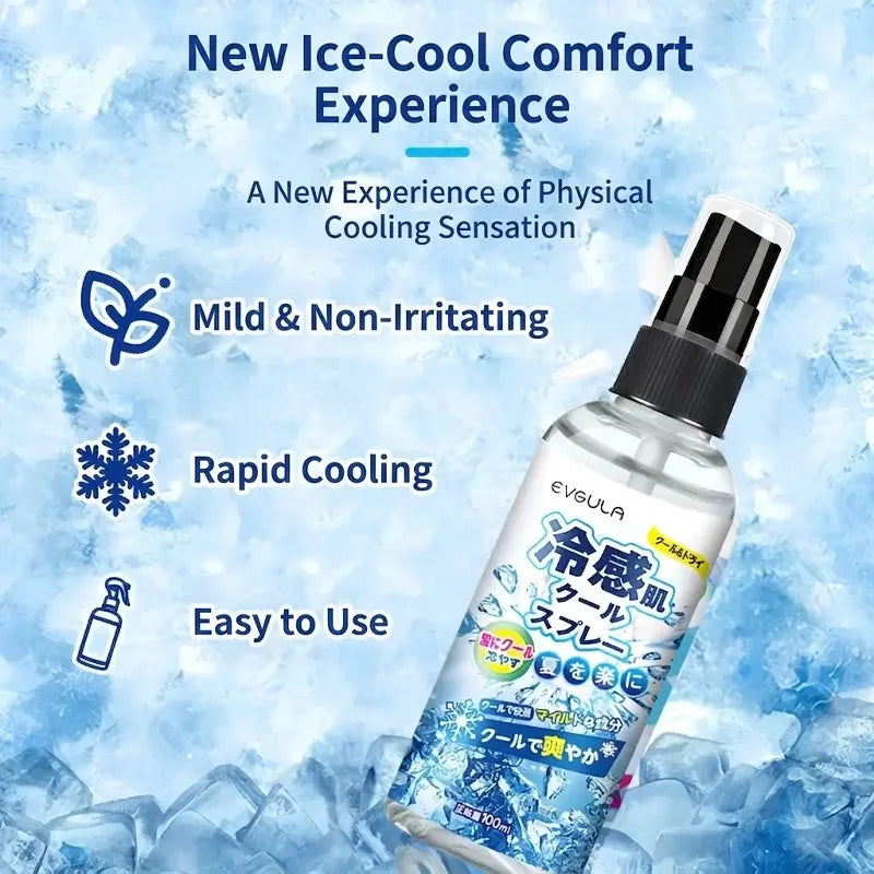 Cooling spray gentle and non-irritating for summer outdoor sports fitness student military training and preven