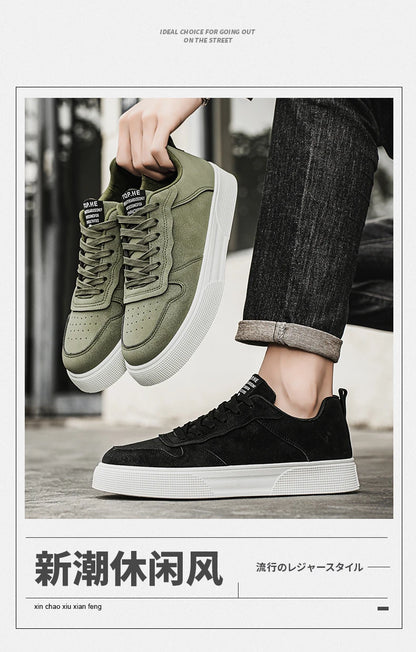 Men's Shoes Spring and Autumn New Style Green Black Red Sports Shoes Soft Sole Breathable Men's Low-Top Versatile Casual Shoes