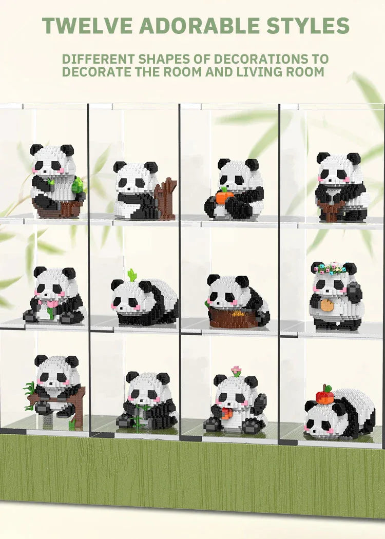 Creative DIY Assemable Animal Cute MINI Chinese Style Animal Panda Building Block Educational Boy Toys For Children Model Bricks