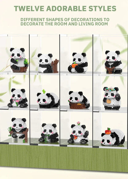 Creative DIY Assemable Animal Cute MINI Chinese Style Animal Panda Building Block Educational Boy Toys For Children Model Bricks