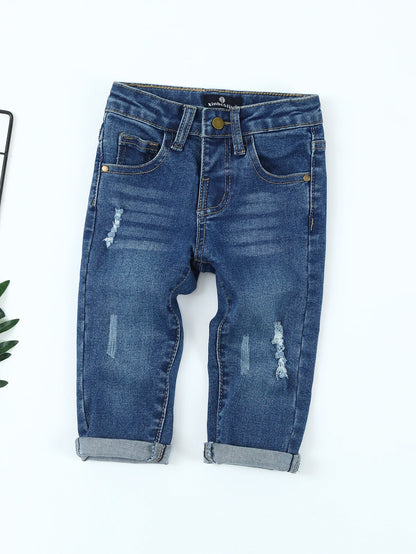 Boy Solid Slim Jeans Toddler Baby Casual Denim Pants Child Soft Trousers Kids Clothing Spring Autumn Birthday Gift