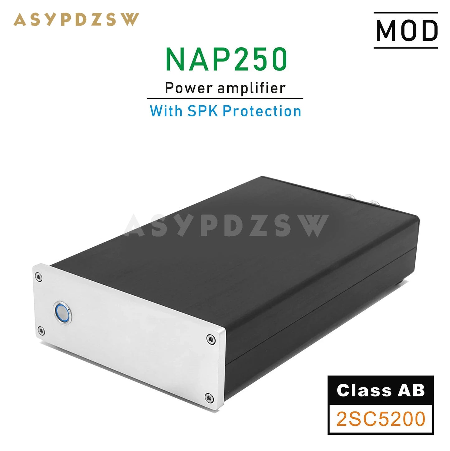 NAP250 MOD 2SC5200 MINI Stereo Power amplifier Base on UK NAIM circuit With SPK protection 80W+80W 8R
