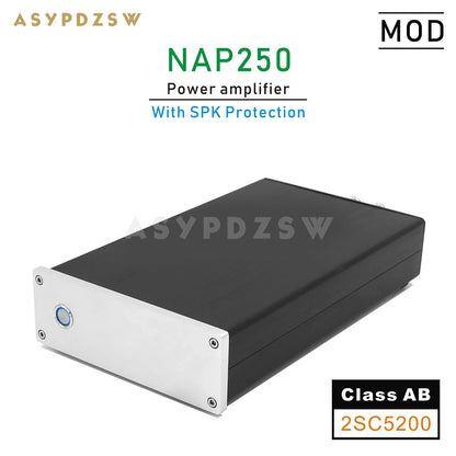 NAP250 MOD 2SC5200 MINI Stereo Power amplifier Base on UK NAIM circuit With SPK protection 80W+80W 8R