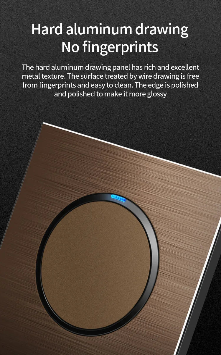High quality coffee color universal Retro Eu FR 220V wall light switch,Reset button switch electrical socket with LED indicator