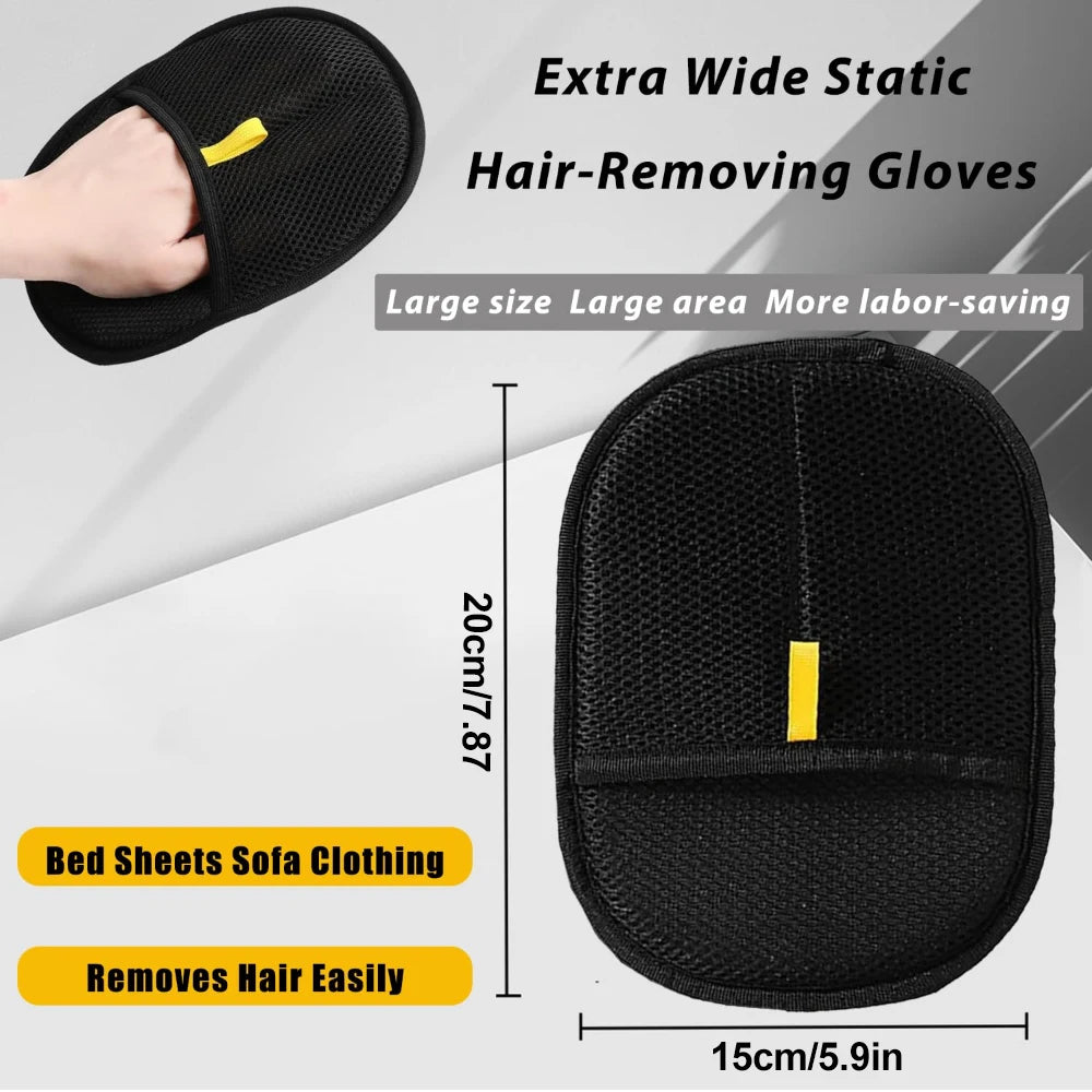 Pet Hair Removal Tool Reusable Static Removal Gloves, Double-Sided Grooming Gloves for Pets, Removes Pet Fur Hair for Carpets