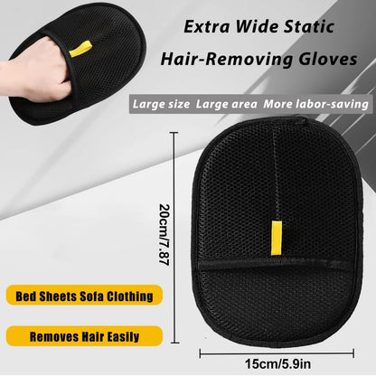 Pet Hair Removal Tool Reusable Static Removal Gloves, Double-Sided Grooming Gloves for Pets, Removes Pet Fur Hair for Carpets