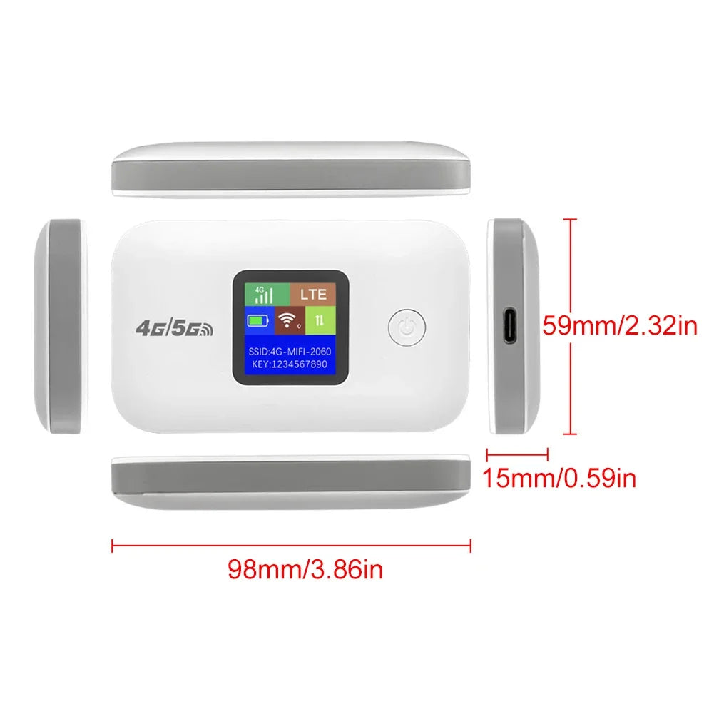 4G/5G Mobile WIFI Router 150Mbps 4G LTE Wireless Router 3500mA Portable Pocket MiFi Modem with Sim Card Slot Mobile WiFi Hotspot