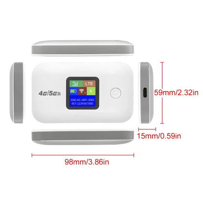 4G/5G Mobile WIFI Router 150Mbps 4G LTE Wireless Router 3500mA Portable Pocket MiFi Modem with Sim Card Slot Mobile WiFi Hotspot
