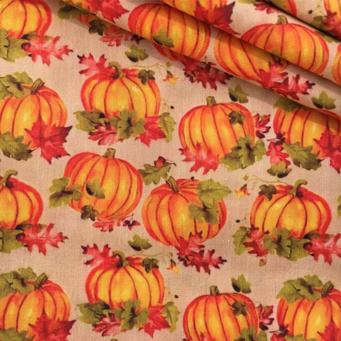 50*145cm Pumpkin Fall Autumn PolyesterCotton Fabrics By half Meter Flowers Maple Leaf Sewing Cloth Dress DIY Crafts Home Textile