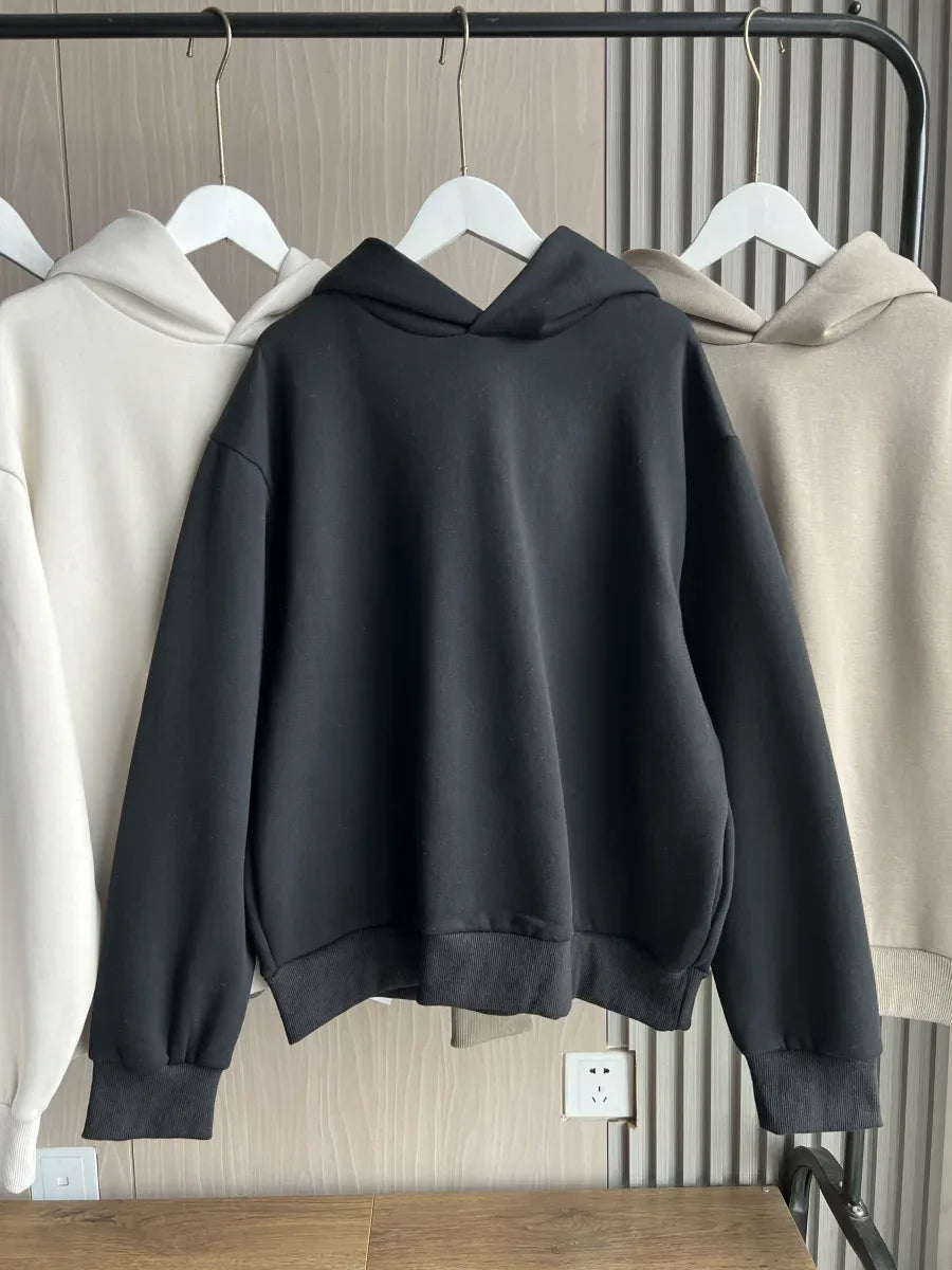 2024 Autumn/Winter new TRAF women's multi-color selection classic simple all-in-one hooded loose long-sleeved hoodie sweatpants