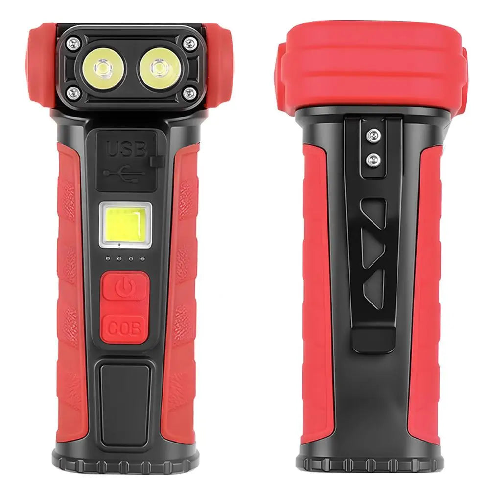 Mini Rotating LED Flashlight Ultra-Bright Emergency Flashlight Rotating Work Light Rechargeable Pocket Flashlight